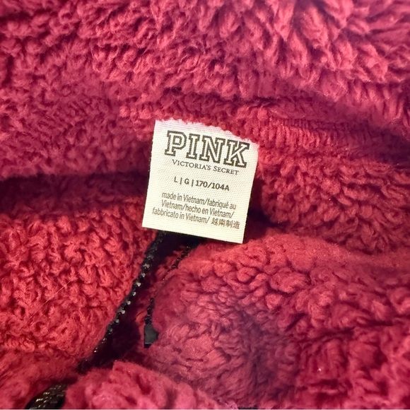 Victoria Secret Red Cozy Red Sherpa Jacket Size Large - Picture 2 of 4